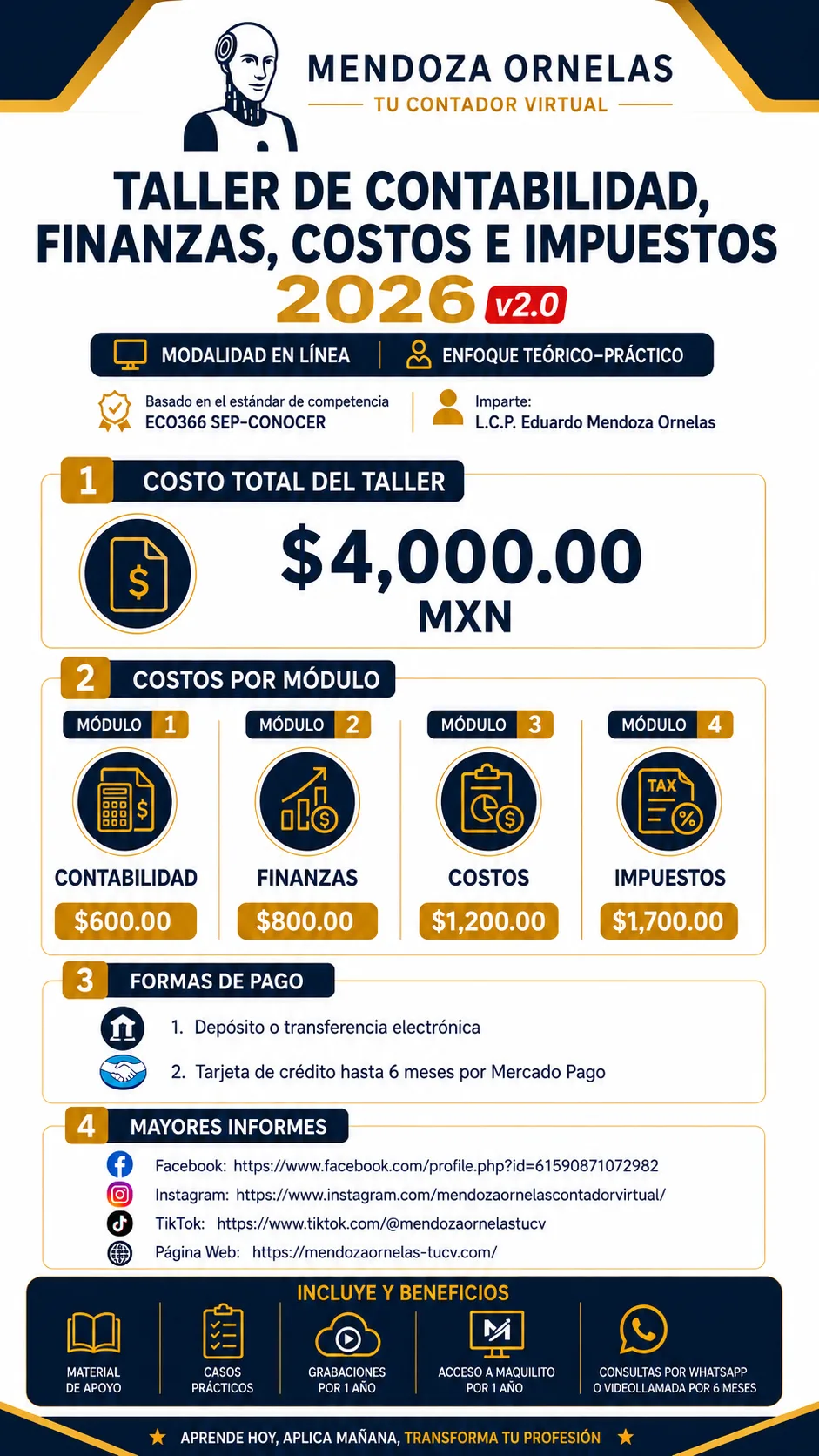 Taller de Contabilidad, Finanzas, Costos e Impuestos v2.0